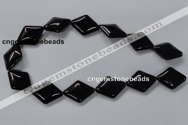 CAB770 15.5 inches 22*30mm rhombic black agate gemstone beads