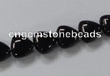 CAB775 15.5 inches 10*10mm triangle black agate gemstone beads