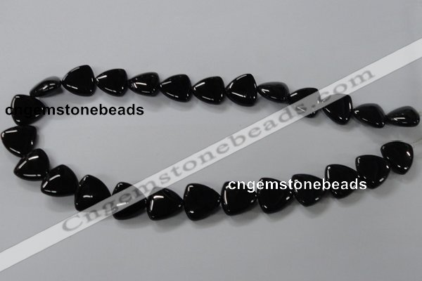 CAB776 15.5 inches 16*16mm triangle black agate gemstone beads