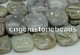 CAB78 15.5 inches 15*15mm square silver needle agate gemstone beads