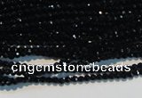 CAB780 15.5 inches 2mm faceted round black agate gemstone beads