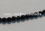 CAB783 15.5 inches 5mm faceted round black agate gemstone beads