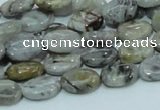 CAB79 15.5 inches 8*12mm oval silver needle agate gemstone beads