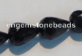 CAB800 15.5 inches 14*20mm faceted teardrop black gemstone agate beads