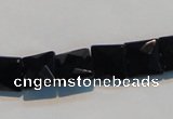 CAB801 15.5 inches 10*10mm faceted square black gemstone agate beads