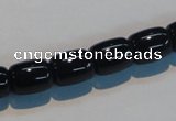 CAB819 15.5 inches 10*12mm drum black agate gemstone beads wholesale