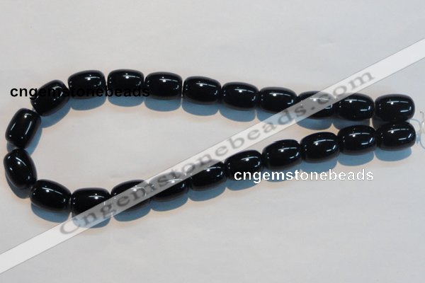 CAB820 15.5 inches 13*18mm drum black agate gemstone beads wholesale