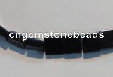 CAB825 15.5 inches 8*8mm square black agate gemstone beads wholesale