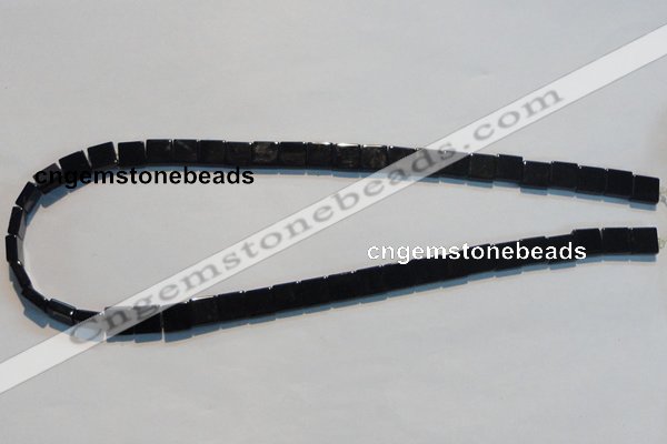 CAB825 15.5 inches 8*8mm square black agate gemstone beads wholesale