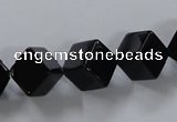 CAB832 15.5 inches 10*10mm cube black agate gemstone beads wholesale