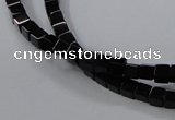 CAB833 15.5 inches 4*4mm cube black agate gemstone beads wholesale