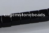 CAB835 15.5 inches 10*10mm cube black agate gemstone beads wholesale