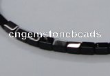 CAB838 15.5 inches 4*6mm cuboid black agate gemstone beads wholesale