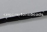 CAB839 15.5 inches 4*12mm cuboid black agate gemstone beads wholesale