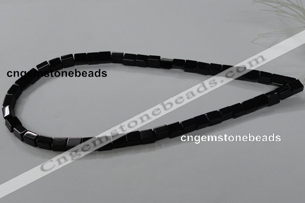 CAB840 15.5 inches 5*7*8mm cuboid black agate gemstone beads wholesale