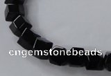 CAB841 15.5 inches 8*8mm faceted cube black agate gemstone beads wholesale