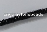 CAB843 15.5 inches 4*6mm rondelle black agate gemstone beads wholesale