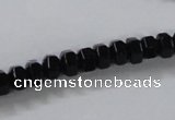 CAB844 15.5 inches 5*8mm rondelle black agate gemstone beads wholesale