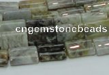 CAB85 15.5 inches 10*15mm rectangle silver needle agate gemstone beads