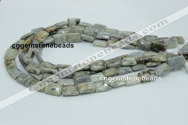 CAB86 15.5 inches 13*18mm rectangle silver needle agate gemstone beads