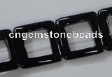 CAB862 15.5 inches 20*20mm square black agate gemstone beads wholesale