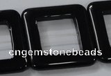 CAB864 15.5 inches 35*35mm square black agate gemstone beads wholesale