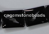 CAB866 15.5 inches 18*22mm rectangle black agate gemstone beads wholesale