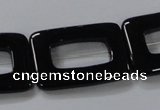 CAB867 15.5 inches 20*30mm rectangle black agate gemstone beads wholesale