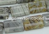 CAB87 15.5 inches 15*20mm rectangle silver needle agate gemstone beads