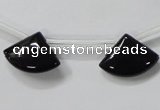 CAB871 14*20mm top-drilled triangle black agate gemstone beads wholesale