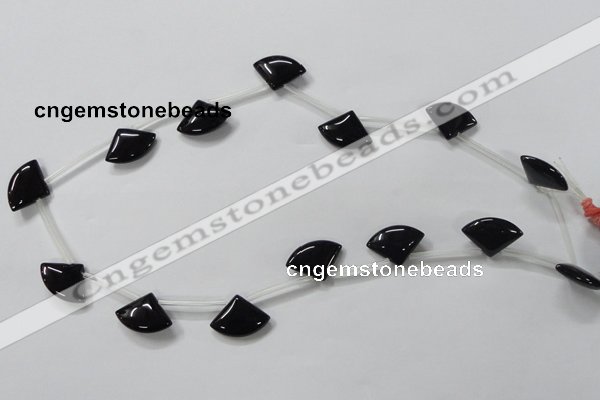 CAB871 14*20mm top-drilled triangle black agate gemstone beads wholesale