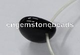 CAB872 22*22mm top-drilled teardrop black agate gemstone beads wholesale