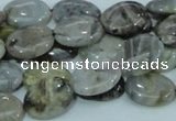 CAB90 15.5 inches 12*16mm oval silver needle agate gemstone beads