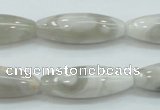 CAB907 15.5 inches 10*30mm rice natural crazy agate beads wholesale