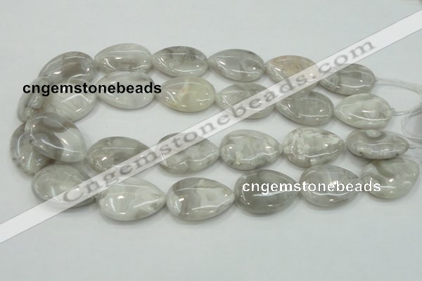 CAB910 15.5 inches 22*30mm flat teardrop natural crazy agate beads