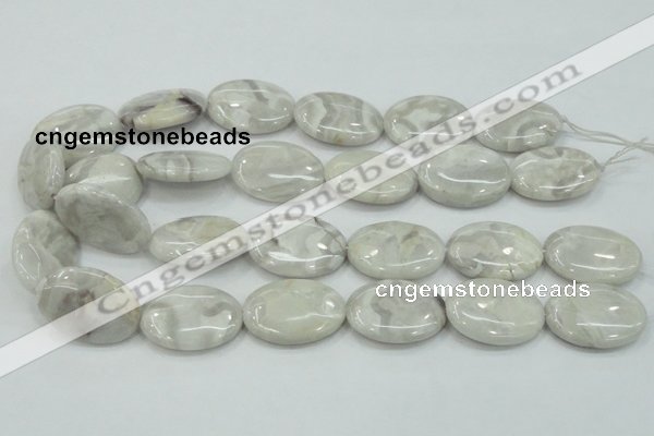 CAB913 15.5 inches 22*30mm oval natural crazy agate beads wholesale