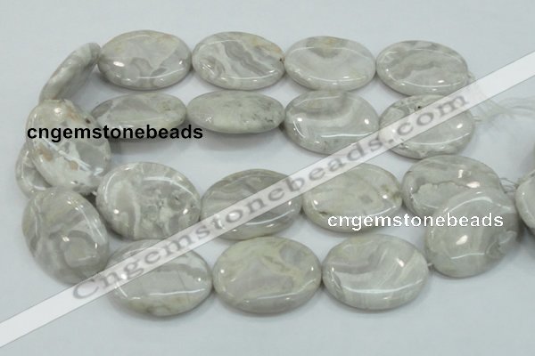 CAB914 15.5 inches 30*40mm oval natural crazy agate beads wholesale