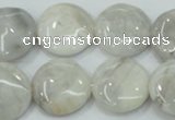 CAB916 15.5 inches 20mm flat round natural crazy agate beads wholesale