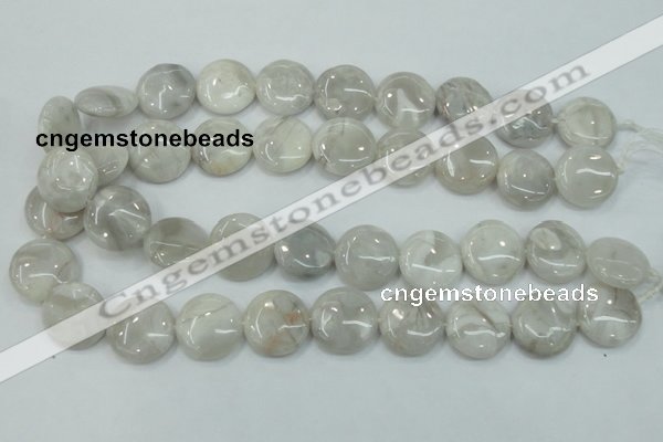 CAB916 15.5 inches 20mm flat round natural crazy agate beads wholesale