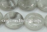 CAB917 15.5 inches 25mm flat round natural crazy agate beads wholesale