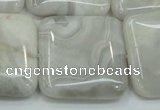 CAB921 15.5 inches 30*30mm square natural crazy agate beads wholesale