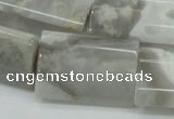 CAB923 15.5 inches 22*30mm flat column natural crazy agate beads wholesale