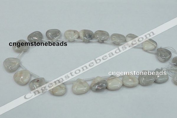 CAB924 20*20mm top-drilled teardrop natural crazy agate beads wholesale