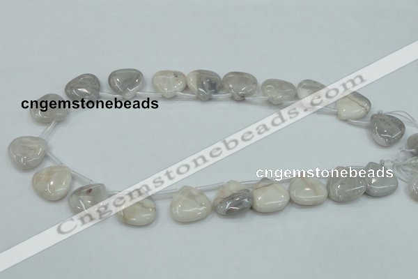 CAB924 20*20mm top-drilled teardrop natural crazy agate beads wholesale