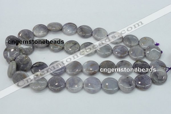 CAB925 15.5 inches 20mm coin natural purple agate beads wholesale