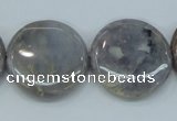 CAB926 15.5 inches 25mm coin natural purple agate beads wholesale