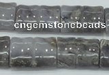 CAB930 15.5 inches 18*25mm flat bamboo natural purple agate beads