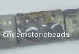 CAB931 15.5 inches 22*30mm flat bamboo natural purple agate beads