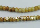 CAB932 15.5 inches 4*6mm rondelle yellow crazy lace agate beads