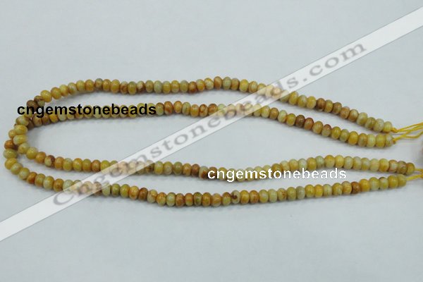 CAB932 15.5 inches 4*6mm rondelle yellow crazy lace agate beads